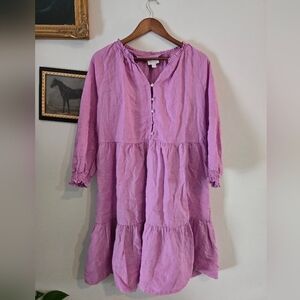 J. Jill Lavender Linen Dress